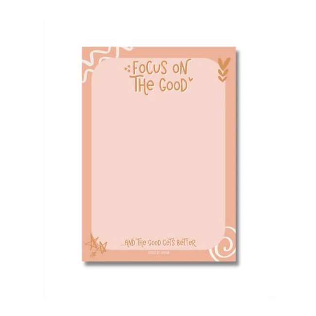 Focused Notepad Sticker Focus on the Good Notepad