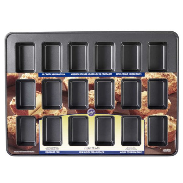 Wilton Perfect Results Premium Non-Stick Mini Loaf Pan, 18-Cavity