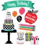 Black, White & Stylish Brights Happy Birthday Bulletin Board Set