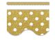 Gold Shimmer Polka Dots Scalloped Border Trim