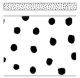 Black Painted Dots on White Straight Border Trim