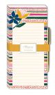 Flower Stripe Magnetic List Pad With Pen