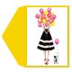 Balloon Girl Birthday Card