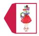 Christmas Present Girl Card 4.25x5.5