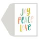 Joy Peace Love Greeting Card