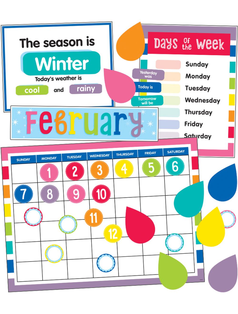 Hello Sunshine Calendar Bulletin Board Set