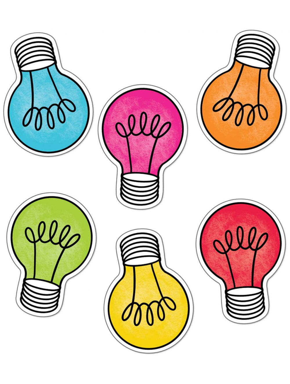 Colorful Light Bulbs Cut-Outs