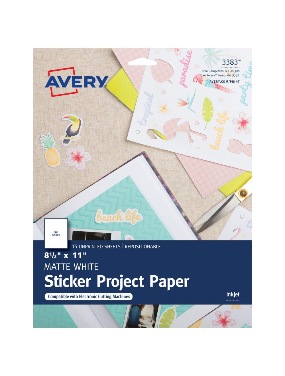 Avery Sticker Project Paper 8.5x11" 15 Sheets