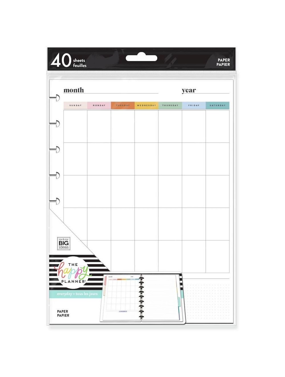 Monthly Overview Grid Classic Filler Paper