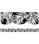 Black with White Leaves Scalloped Borders