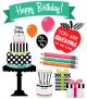 Black, White & Stylish Brights Happy Birthday Bulletin Board Set