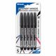 Fine Tip Black Permanent Markers w/ Pocket Clip 5pc