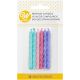 Metallic Teal, Pink, Purple Candles 12pc