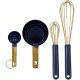 Wilton Navy and Gold Kitchen Utensils Mix and Measure Set 10p