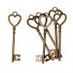 David Tutera™ 3-inch Vintage Brass Heart Key Charms, 6 pack