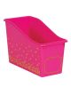 Pink Confetti Plastic Book Bin