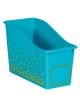 Teal Confetti Plastic Book Bin