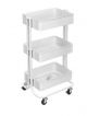 3-Tier Rolling Cart White