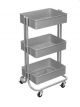 3-Tier Rolling Cart Gray