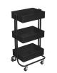 3-Tier Rolling Cart Black