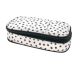 Black Painted Dots on White Pencil Case