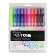 Tombow Twintone Brights Dual-Tip Marker Set 12pc