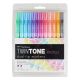 Tombow Twintone Pastel Dual-Tip Marker Set 12pc