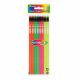 Flourescent Wood Pencil w/ Eraser 8pc