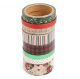 Christmas Washi Tape Green Foil & Red Glitter 8pc