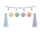 Pastel Pop Pom-Poms and Tassels Garland