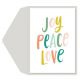 Joy Peace Love Greeting Card