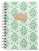 Green Block Print Spiral Hard Cover Journal