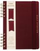 Plum Red Fabric-Covered Journal with Magnetic Bookmarks