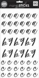 Mambi Sticks Lowercase Script Alphabet Letters - Black Stickers