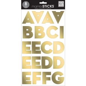 Mambi Sticks Uppercase Alphabet Letters - Gold Foil Stickers